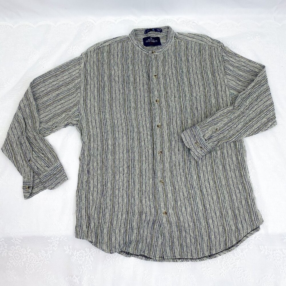 Nino Cerruti Brand Men's Shirt Sport Button Up Semi-Casual Top Gray 100% Cotton